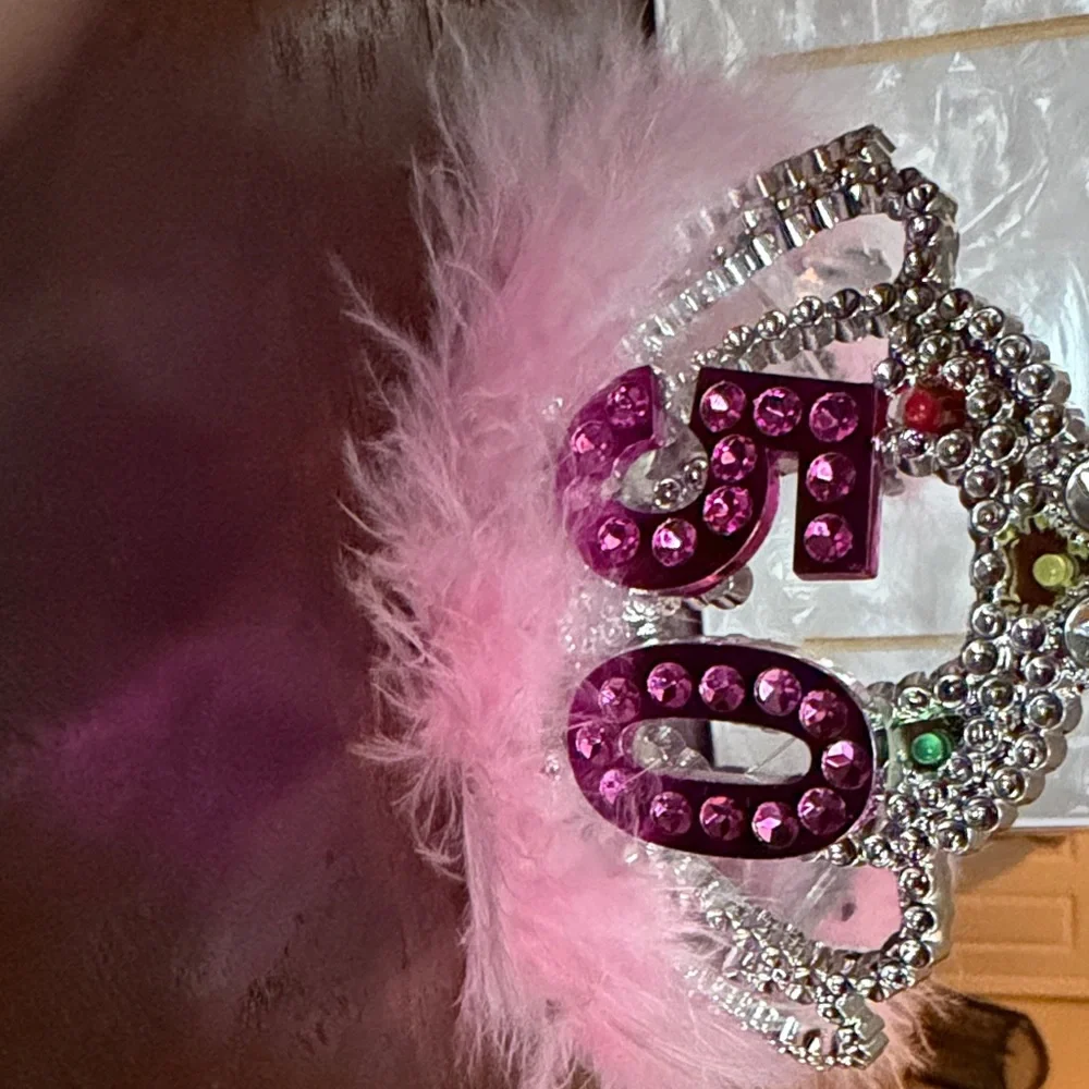 Glittery Pink 50 & Fabulous Cake Topper and Tiara Set